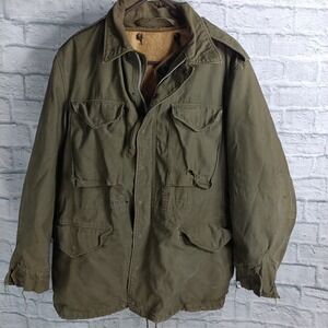 Vintage Field Jacket OG 107 Coat Med / Large W/ Liner  Southern Athletic Co